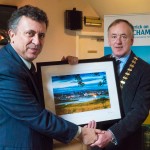 Chamber President, Gerry Faughnan, presents framed photo by Keith Nolan Photographer to the Mexican Ambassador to Ireland on his recent visit.